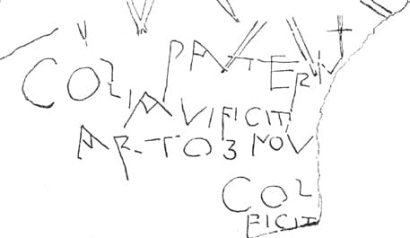 Прорисовка надписи VI в., несколько лет назад
обнаруженной археологами на территории замка
Тинтагел, считающегося местом рождения Артура